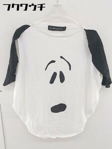 ◇ mercibeaucoup × PEANUTS ノースリーブ Tシャツ カットソー サイズ1 ホワイト ブラック レディース