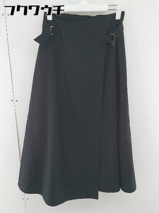 ◇ SALOON by BABYLONE ロング ラップ巻き スカート サイズ36 ブラック レディース
