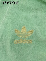 ◇ adidas アディダス パイル 七分袖 ジップアップ パーカー サイズOT グリーン レディース_画像5