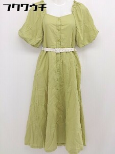 * * one after another NICE CLAUPlinen.. minute sleeve knees under height One-piece size F light green lady's 