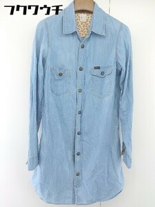 ◇ Lee Lee Lee Front Button Denim Style Mini рубашка с длинным рубашкой.