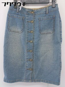 * MICHEL KLEIN Michel Klein knees height tight narrow Denim skirt size 36 indigo lady's 