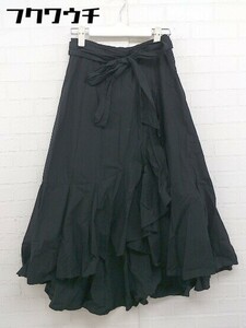 * * FRAY I.Df Ray I ti- side Zip waist rubber knees under height flair skirt size 0 black lady's 