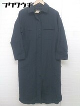 ◇ Demi-Luxe BEAMS デミルクス ビームス スリット 長袖 ロング ワンピース ネイビー レディース_画像1