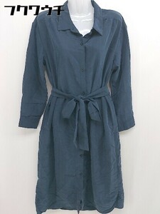 ◇ ◎ URBAN RESEARCH アーバンリサーチ 長袖 ロング シャツ ワンピース サイズF ネイビー レディース