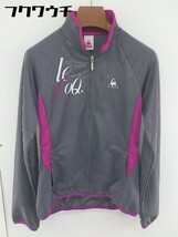 ◇ le coq sportif ルコック スポルティフ ロゴ 長袖 ジャージ ジャケット サイズM グレー ピンク レディース_画像1