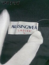 ◇ Munsingwear マンシングウェア ハーフジップ ロゴ ニット 長袖 カットソー サイズL ブラック レディース_画像4
