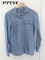◇ Spick & Span スピック＆スパン リネン混 長袖 シャツ ブラウス ブルー レディース_画像1