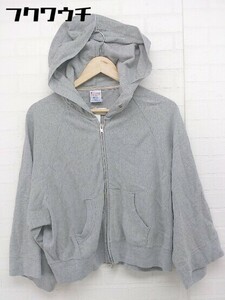 ◇ Champion チャンピオン REVERSE WEAVE 長袖 ジップアップ パーカー サイズM グレー レディース