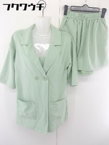 * * ABITOKYOabito-kyo- jacket short pants setup top and bottom size S green lady's 