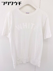 ◇ Champion チャンピオン プリント 半袖 Tシャツ カットソー サイズ S ホワイト レディース