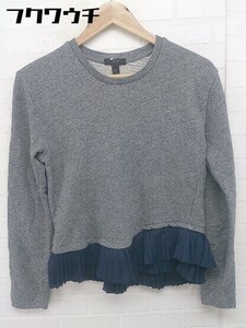 ◇ J CREW ジェイクルー プリーツ 切替 長袖 トレーナー サイズXS グレー レディース