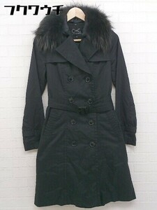 # * COUP DE CHANCE Coup de Chance Chinese racoon fur long sleeve trench coat size 36 black lady's 