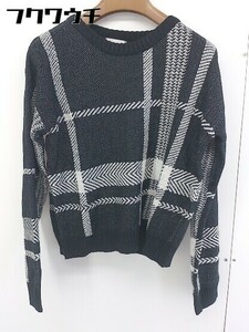 * * EGOIST Egoist tag attaching long sleeve knitted sweater black group lady's 