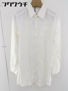 ◇ ◎ une autre ユノートル タグ付き 長袖 ミニ シャツ ワンピース サイズ 38 ホワイト レディース