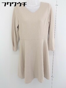 * NATURAL BEAUTY BASIC Natural Beauty Basic long sleeve knees height One-piece size M beige lady's 