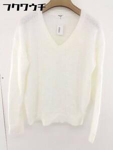 ◇ NATURAL BEAUTY BASIC アンゴラ混 長袖 ニット セーター サイズ M ホワイト レディース