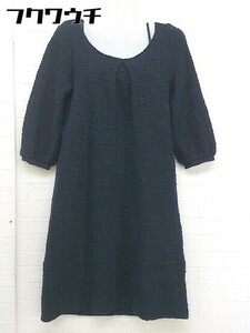 ◇ ◎ The Way of Chic Ray BEAMS 七分袖 ミニ ワンピース ブラック ブルー系 レディース