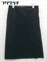 ◇ LAUTREAMONT ロートレアモン サイドジップ スリット 膝丈 台形 スカート サイズ40 ネイビー レディース_画像2
