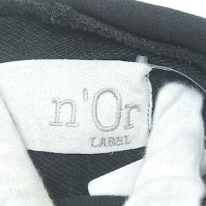 ◇ n'Or ノアール スナップボタン ハイネック 長袖 プルオーバー パーカー サイズ M ブラック レディースの画像4