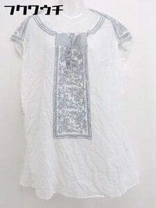 * JOURNAL STANDARD Journal Standard embroidery short sleeves tunic blouse cut and sewn size F white lady's 