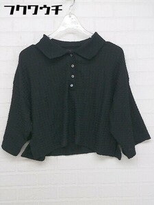 ◇ JEANASIS ジーナシス ショート丈 半袖 ポロシャツ サイズF ブラック レディース