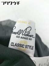 ◇ Arnold Palmer ウエストゴム ドット 水玉 ロゴ 刺繍 膝下丈 プリーツ スカート サイズ2 ブラック グレー レディース_画像4