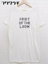 ◇ Fruit of the Loom×BAYFLOW ロゴ プリント スリット 五分袖 膝丈 ワンピース ホワイト ブラック レディース_画像1