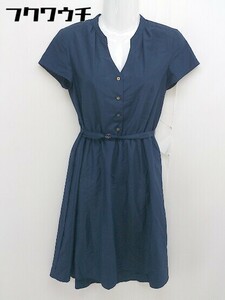 * * COUP DE CHANCE Coup de Chance short sleeves knees height One-piece size 36 navy lady's 