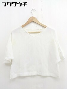 ◇ Plage プラージュ Vネック 半袖 Tシャツ カットソー ホワイト系 レディース
