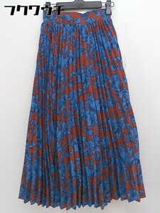 * titivatetiti Bait цветочный принт длинный юбка в складку размер S Brown голубой женский 