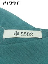 ◇ nano universe ナノユニバース Vネック スリット 半袖 ロング ワンピース サイズF グリーン レディース_画像4