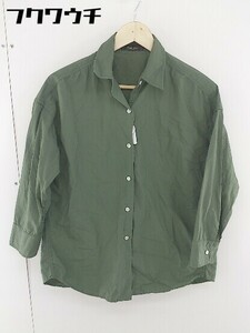 ◇ Demi-Luxe BEAMS デミルクス ビームス 無地 長袖 シャツ ブラウス カーキ レディース