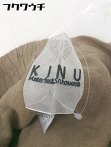 ◇ KINU antiqua アンティカ リネン100% ワイド パンツ サイズF ブラウン レディース_画像4