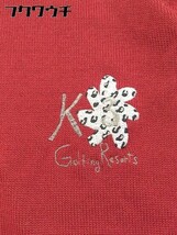 ◇ K3 GOLF ハーフジップ ウール ニット 刺繍 ロゴ セーター サイズL レッド レディース_画像5