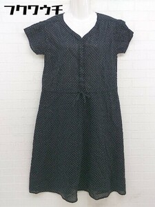 ◇ AFTERNOONTEA WARDROBE ドット 水玉 半袖 膝下丈 ワンピース サイズMR ブラック系 レディース