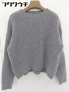 * KBFke- Be efURBAN RESEARCH stand-up collar long sleeve knitted sweater size ONE gray lady's 