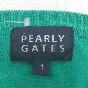 ◇ PEARLY GATES パーリーゲイツ Vネック 長袖 ニット サイズ1 グリーン レディースの画像4