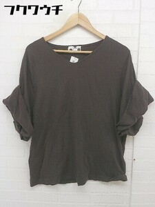 ◇ antiqua アンティカ 半袖 Tシャツ カットソー サイズF ブラウン レディース