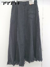 ◇ CIMARRON シマロン フリンジ ロング デニム 台形 スカート サイズS ブラック レディース_画像3