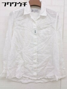 ◇　◎ B MING LIFE STORE by BEAMS リネン100％ 長袖 シャツ ブラウス サイズＳ ホワイト レディース