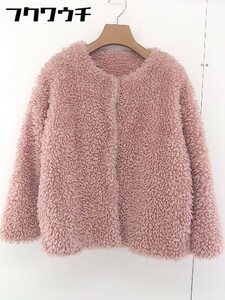 ◇ AZUL BY MOUSSY アズール バイマウジー プードルボア 長袖 ジャケット ブルゾン サイズS ピンク レディース