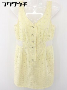 * JILL by JILLSTUART Jill bai Jill Stuart race no sleeve Mini One-piece size M yellow lady's 