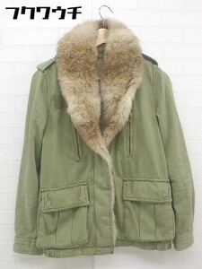 ◇ Another Edition UNITED ARROWS ラビットファー 長袖 ジャケット ブルゾン サイズM カーキ レディース