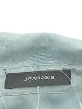 ◇ JEANASIS ジーナシス サテン調 フリンジ 刺繍 七分袖 膝丈 シャツ ワンピース サイズ F ブルー レディース_画像7