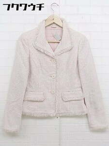 ◇ ANAYI アナイ ツイード調 長袖 ジャケット サイズ36 ライトピンク レディース