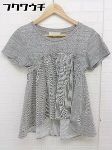 * B MING LIFE STORE by BEAMS stripe switch short sleeves T-shirt cut and sewn size ONE gray lady's 