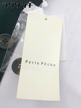 ◇ ◎ Perle Peche ペルルペッシュ タグ付き リネン混 薄手 テーラード ジャケット サイズ38 ネイビー レディース_画像9