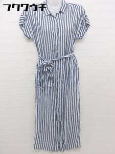 * * GAP Gap stripe short sleeves knees under height One-piece size XXS navy white group lady's 