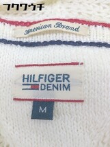 ◇ HILFIGER DENIM ヒルフィガーデニム ローゲージ 長袖 ニットカーディガン サイズM オフホワイト レディース_画像4